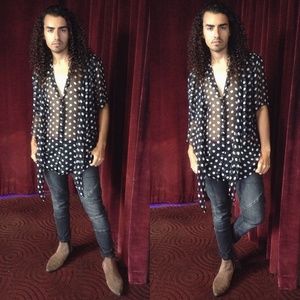 Prizma polka dot sheer blouse